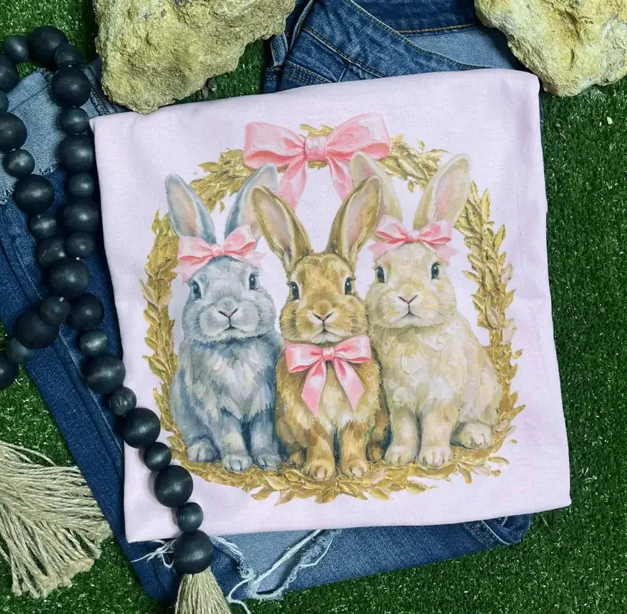 Pink Bow Bunny Tee