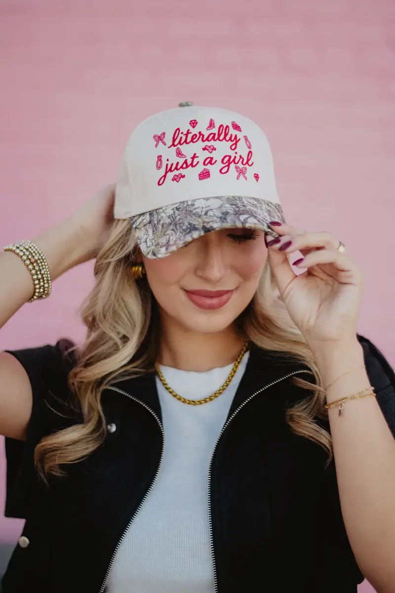 Literally Just A Girl Doodles Trucker Hats Vintage