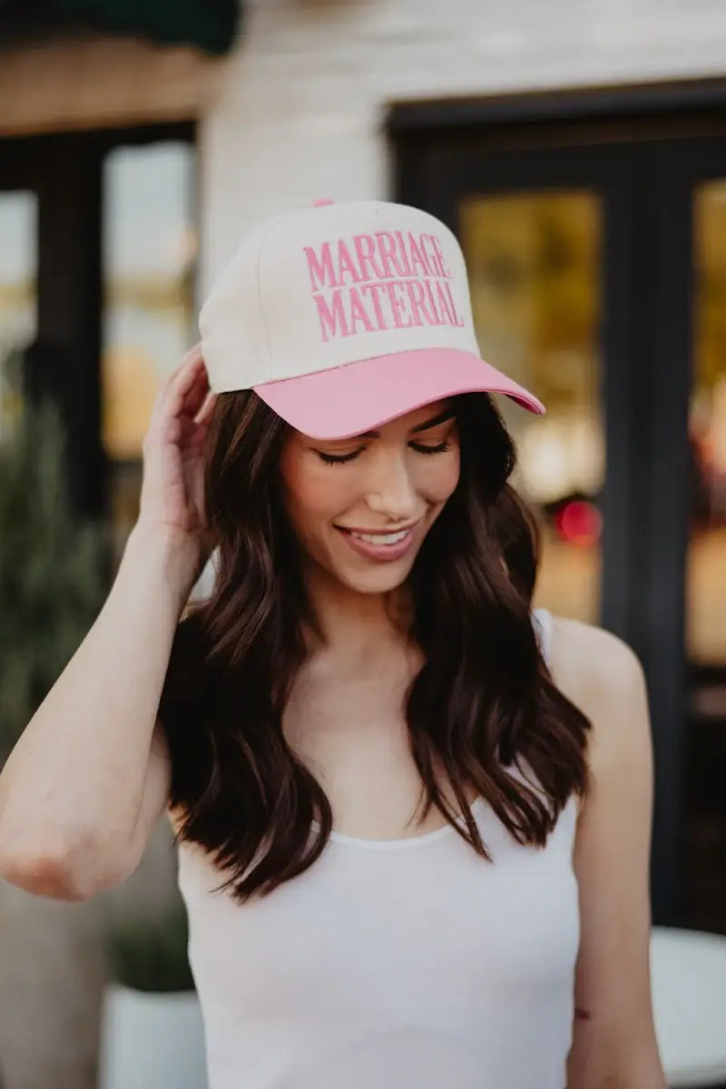 Marriage Material Two-Toned Trucker Hats For Women For Grads