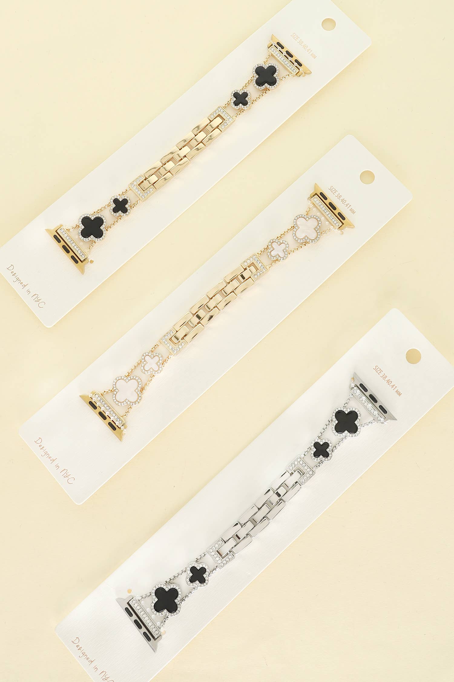 Quatrefoil Rhinestone Pave Apple Watch Chain  Band