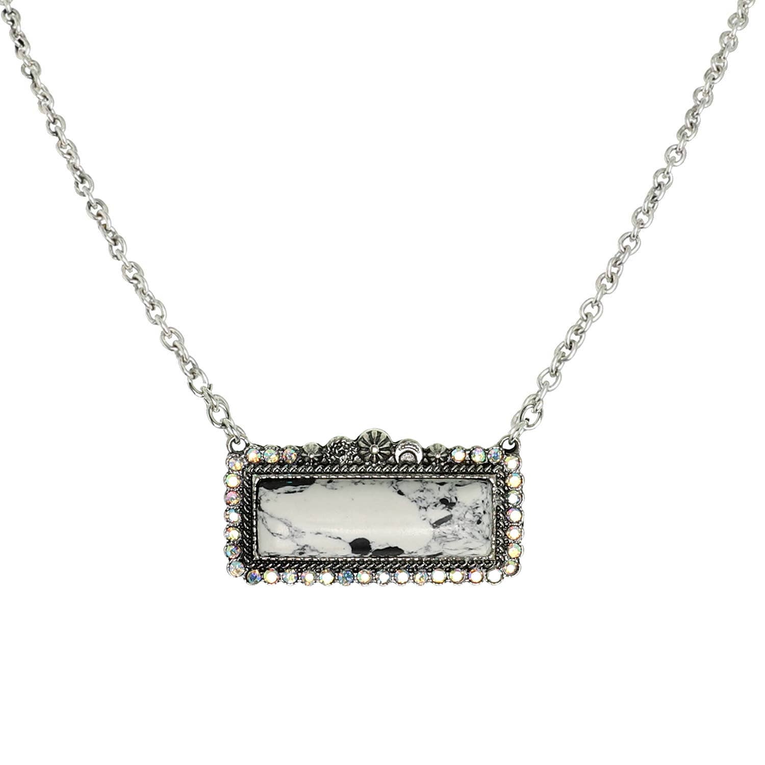 Western Rectangle Turquoise Concho Necklace