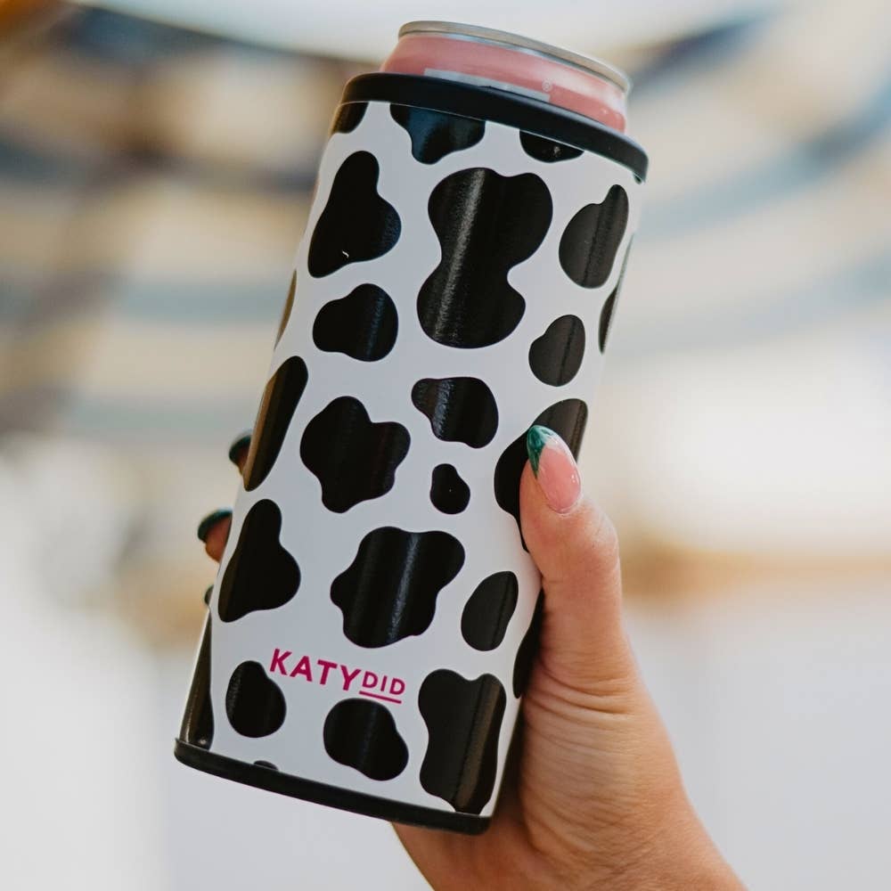 Cow Print Slim Can Cooler