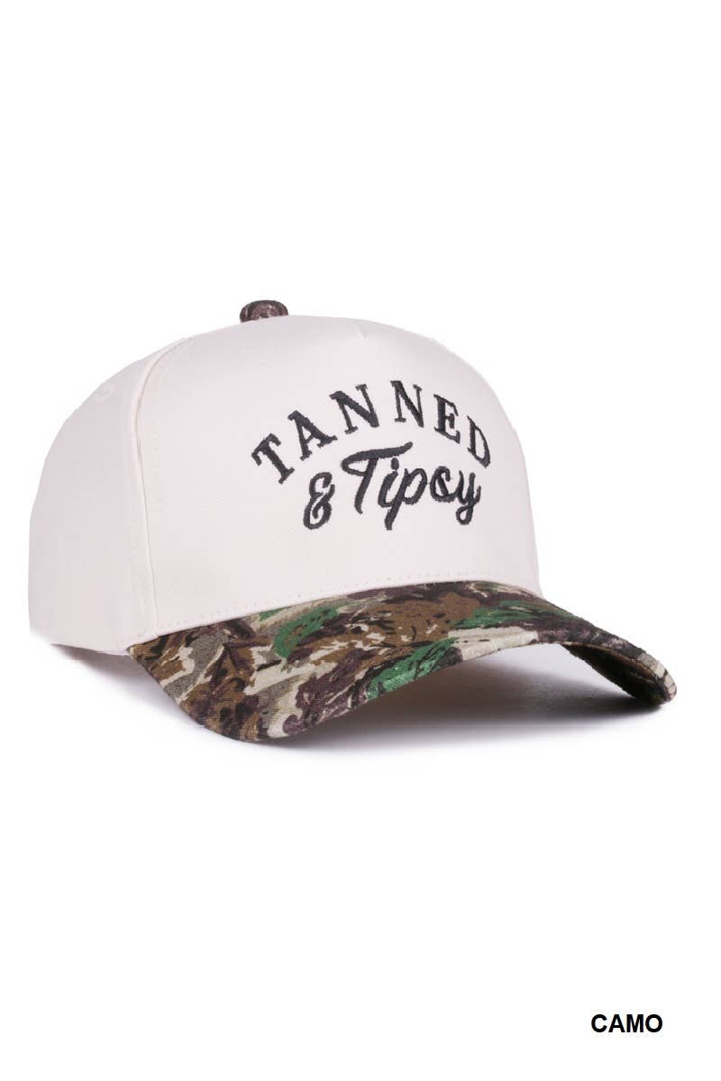 Tanned & Tipsy Two Tone Canvas Trucker Hat