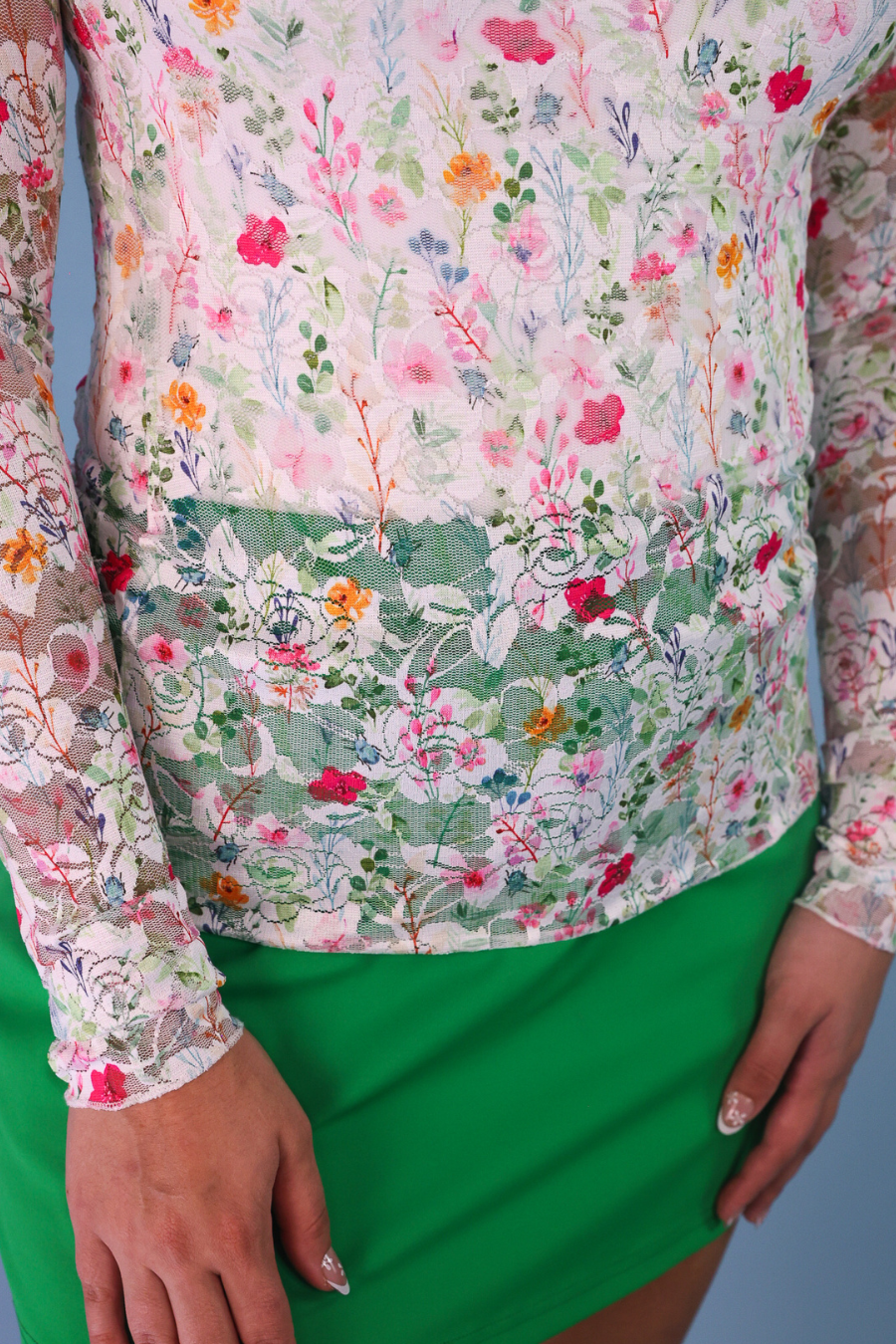 Kylie Lace Top- Spring Happy Blooms