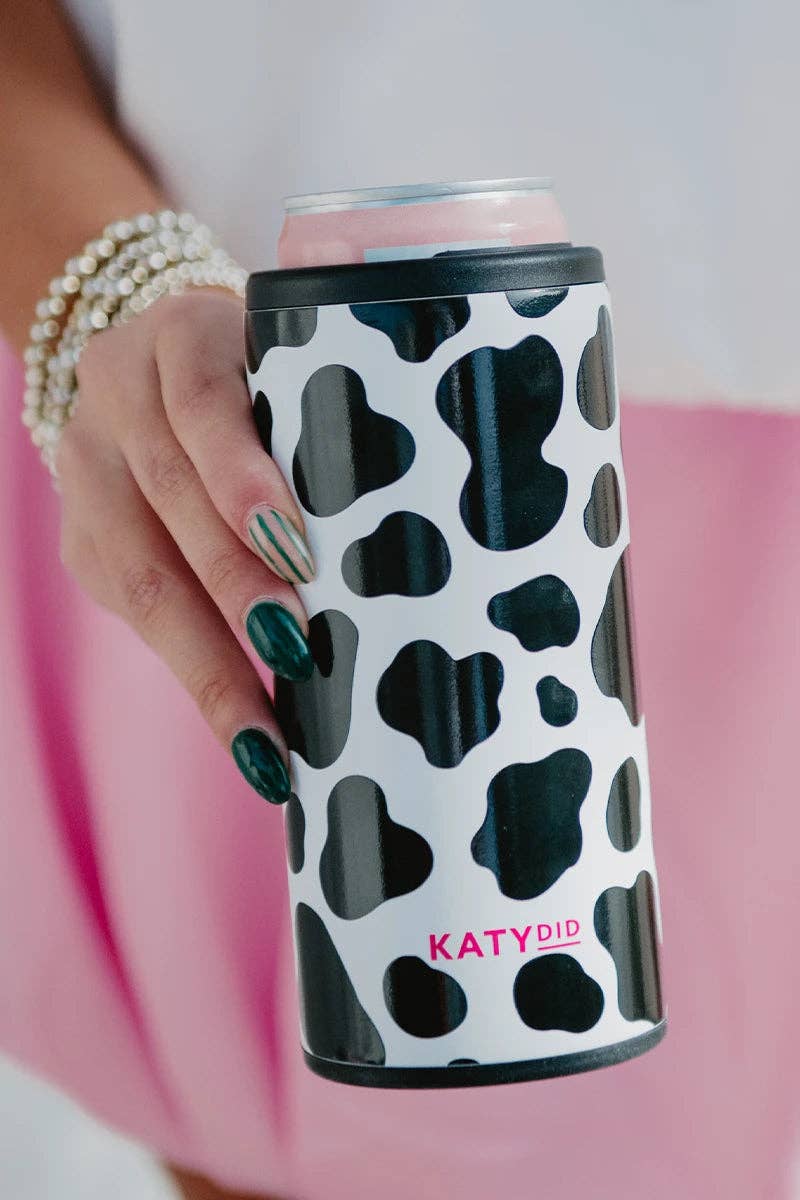Cow Print Slim Can Cooler