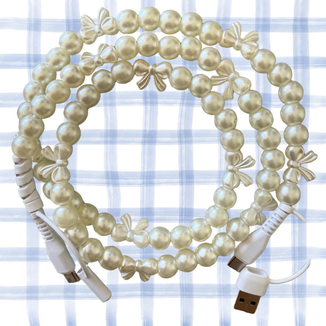 Pearl Bow Beaded 4-in-1 Charging Cable