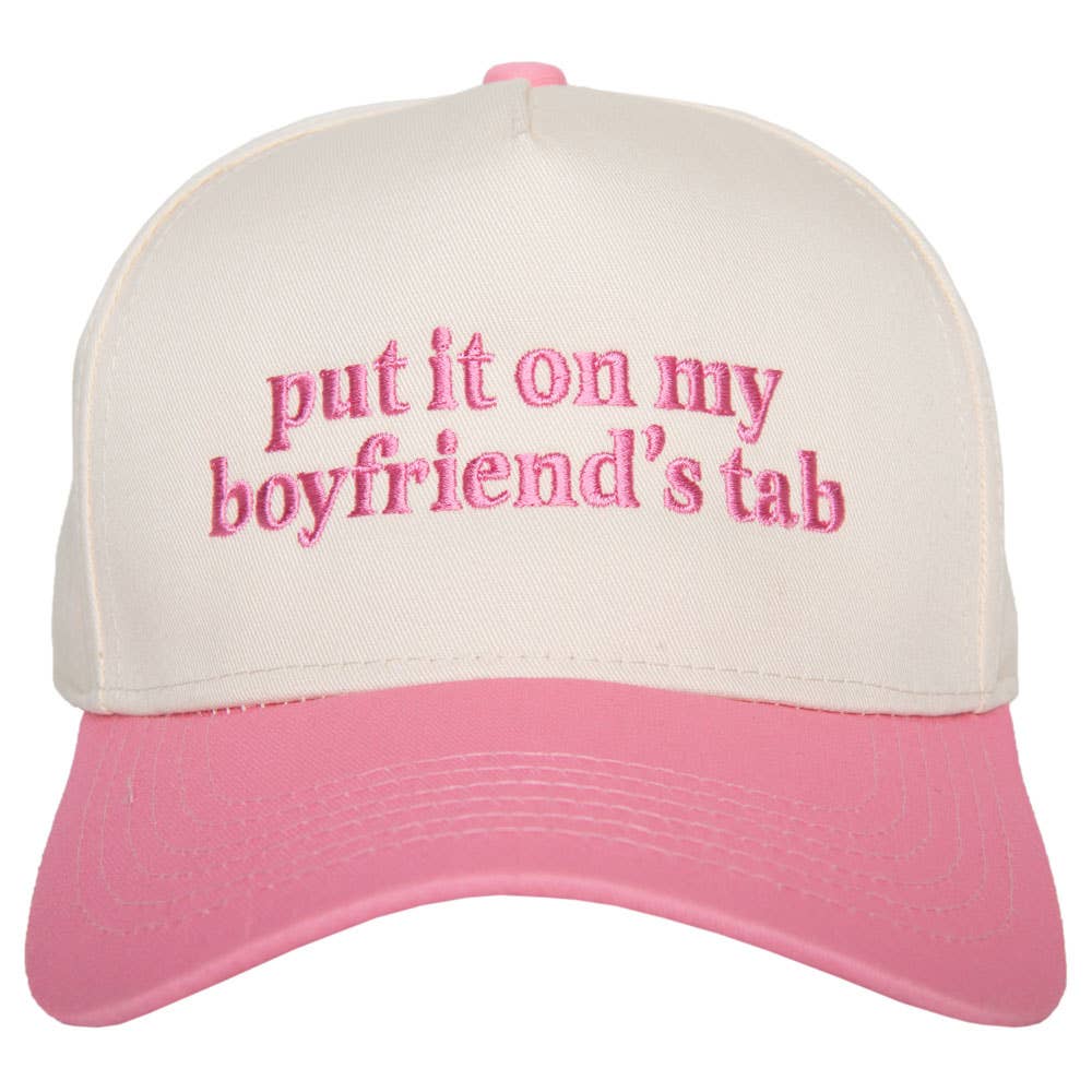 Put It On My Boyfriend's Tab Two-Toned Wholesale Vintage Hat