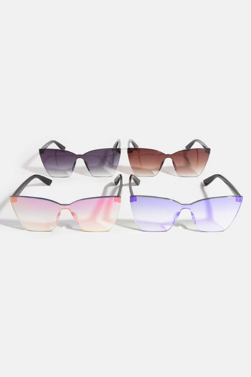 Large Frameless Round Square Sunglasses Set
