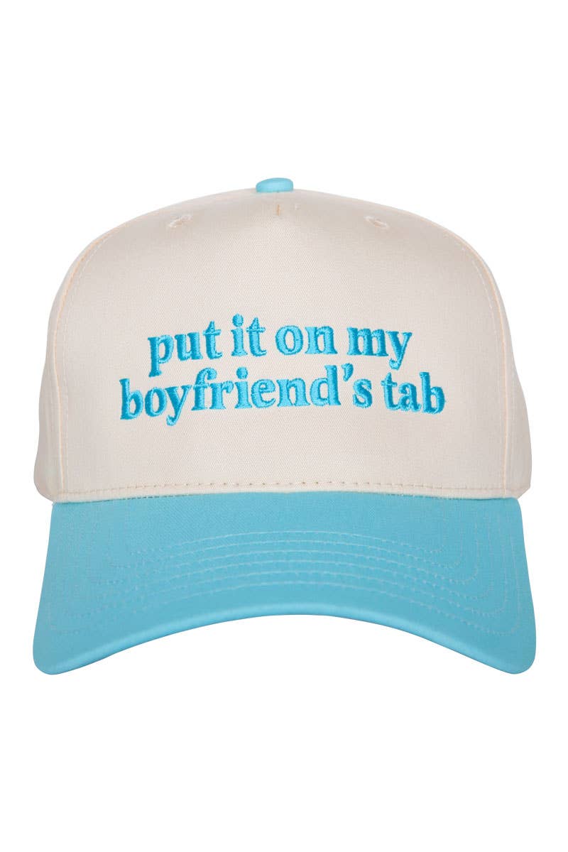 Put It On My Boyfriend's Tab Two-Toned Wholesale Vintage Hat