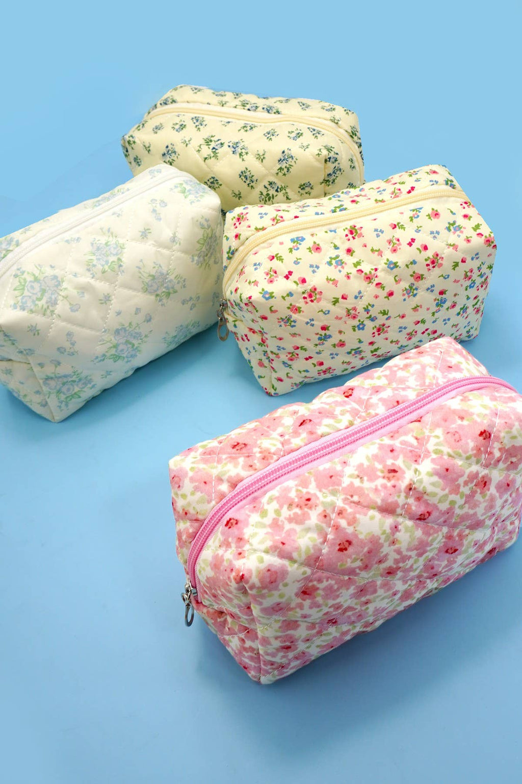 FLORAL TOILE PATTERN MAKEUP COSMETIC POUCH BAG