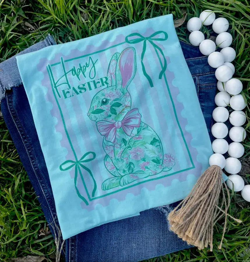 Happy Easter Floral Bunny Tee