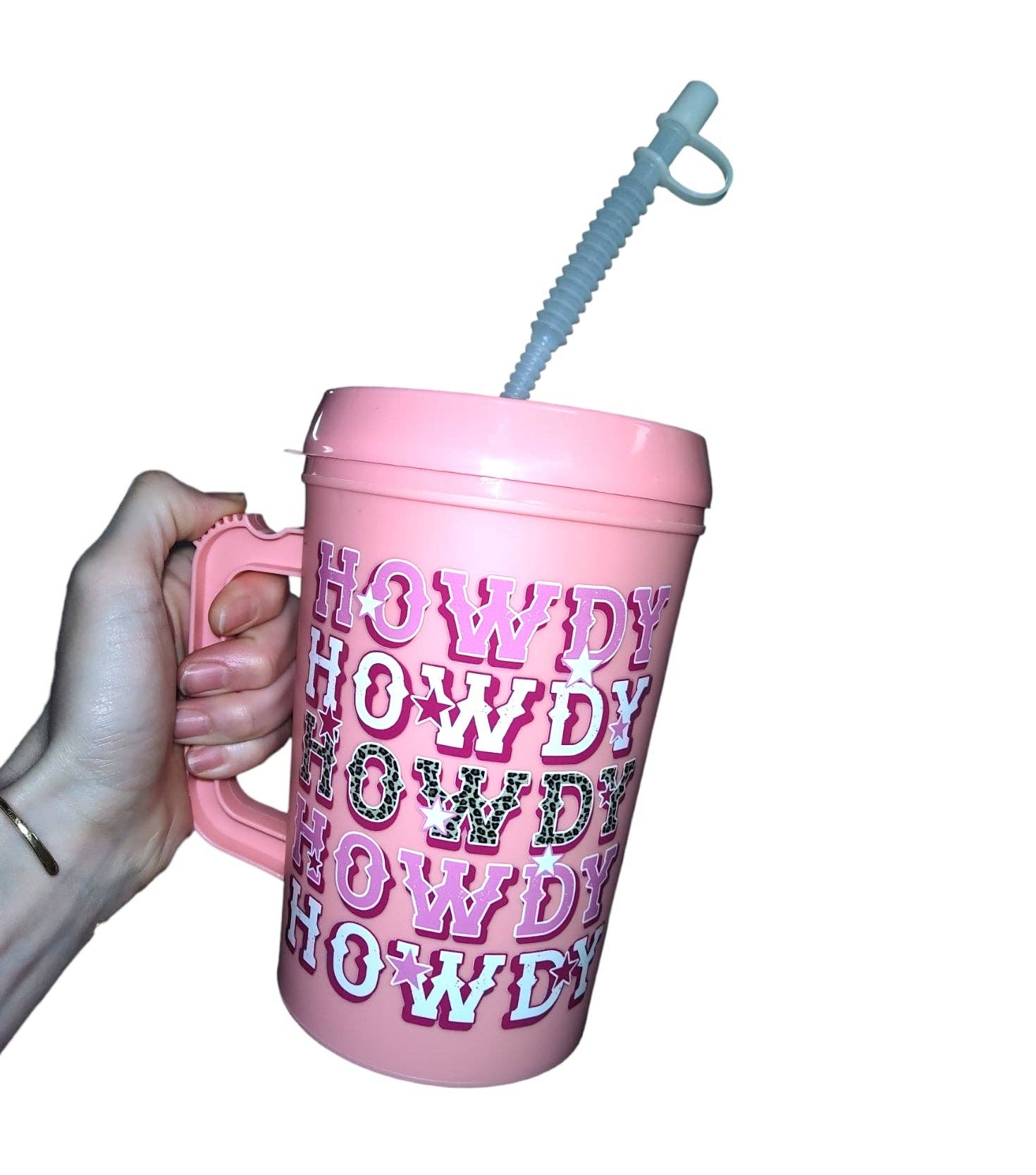 "Pink HOWDY Cheetah" HIP SIPS Mega Mug 34oz