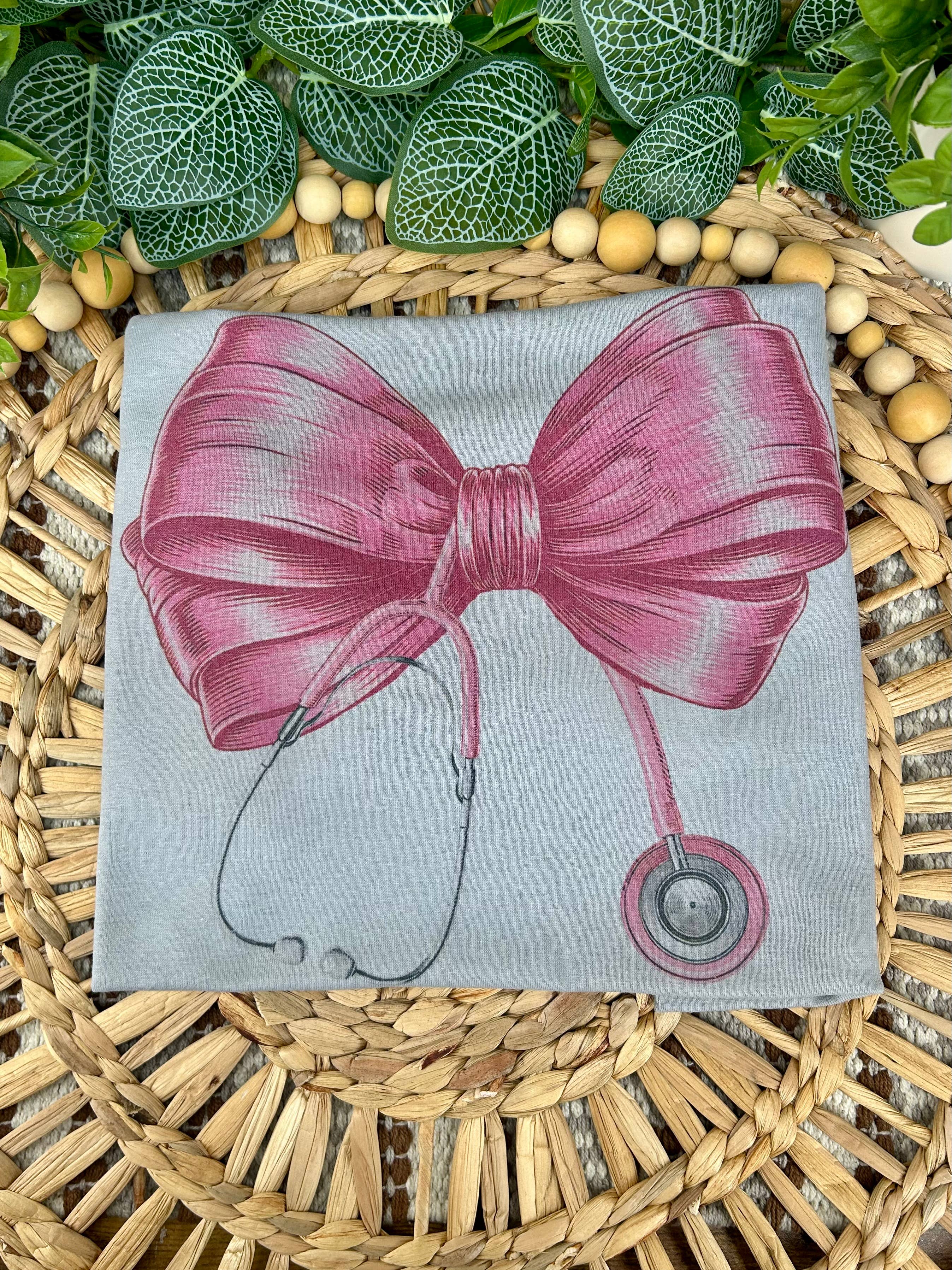 Pink Nurse Chinoiserie Bow T-shirt