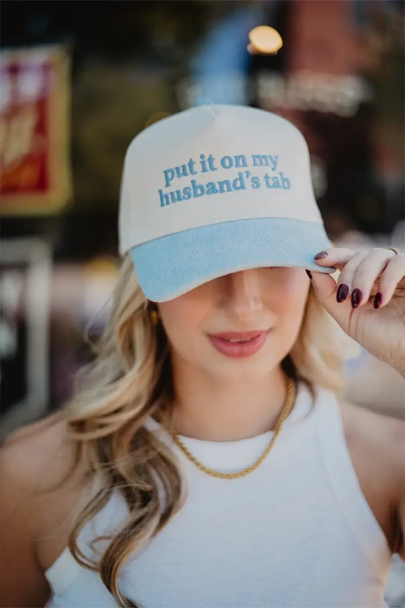 Put It On My Husband's Tab Two-Toned Vintage Hat