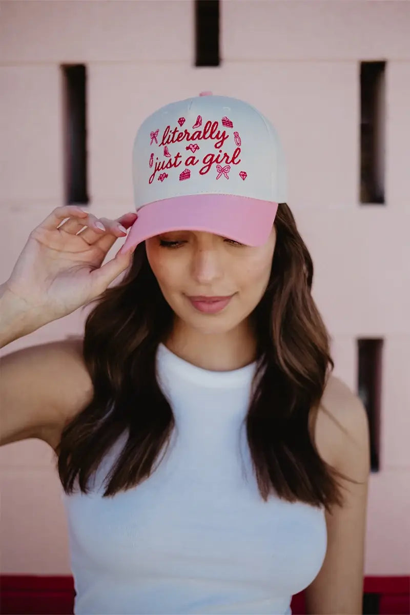 Literally Just A Girl Doodles Trucker Hats Vintage