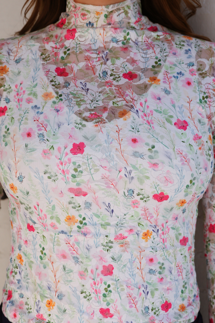 Kylie Lace Top- Spring Happy Blooms