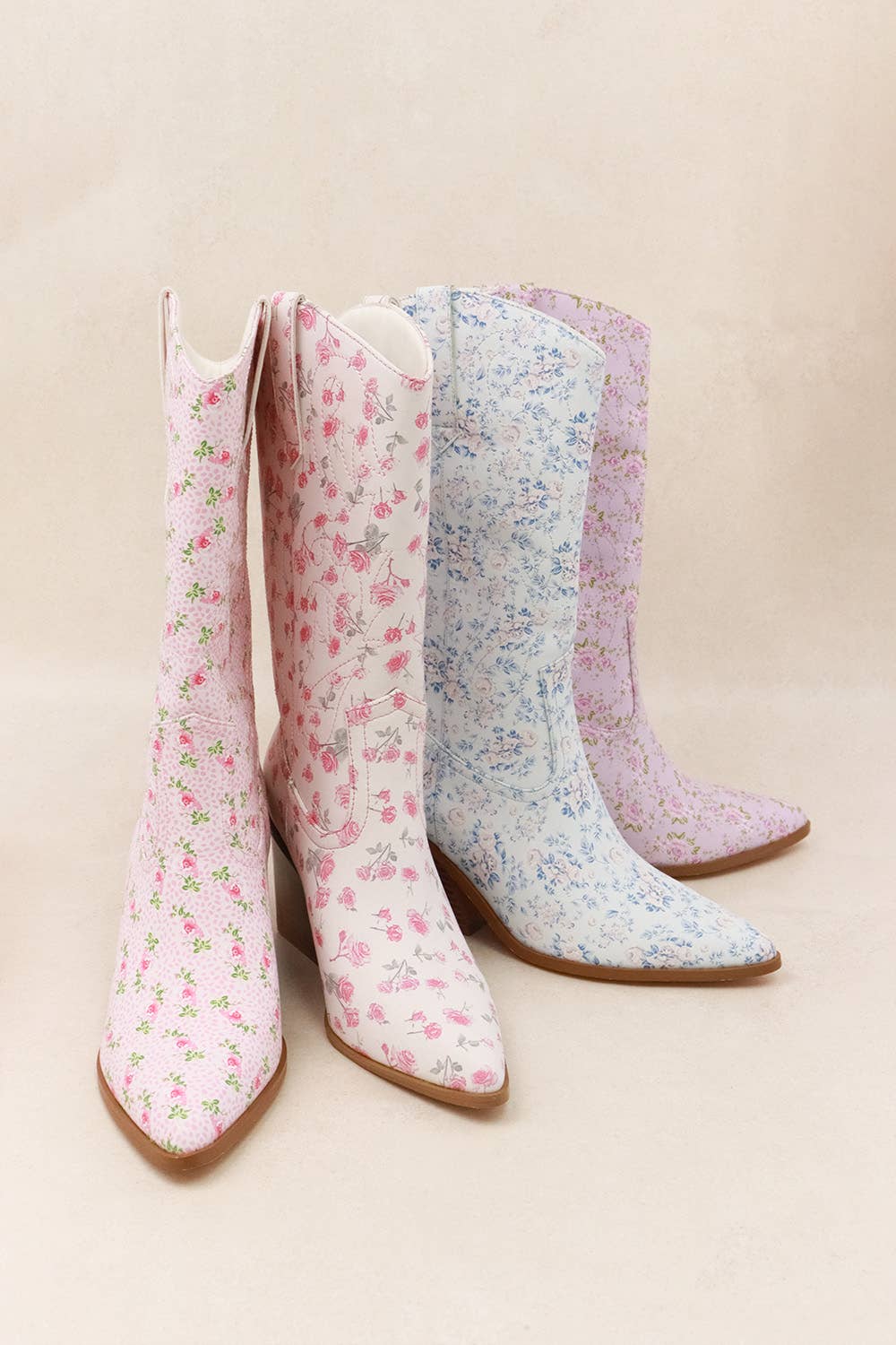 DAYLA - Chic Floral Print Western Boots 