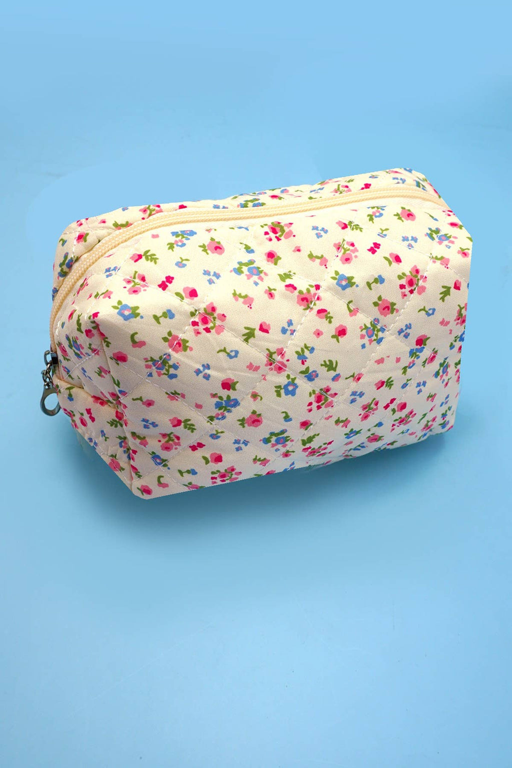 FLORAL TOILE PATTERN MAKEUP COSMETIC POUCH BAG