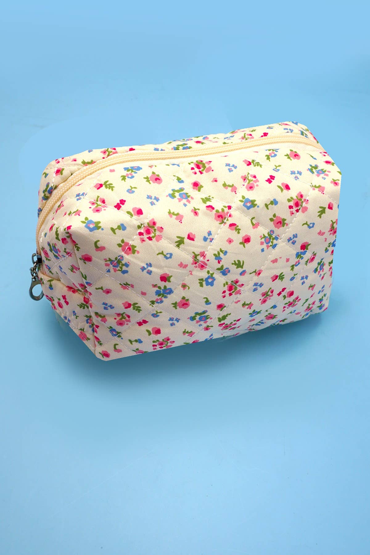 FLORAL TOILE PATTERN MAKEUP COSMETIC POUCH BAG